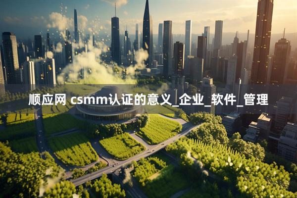 顺应网 csmm认证的意义_企业_软件_管理